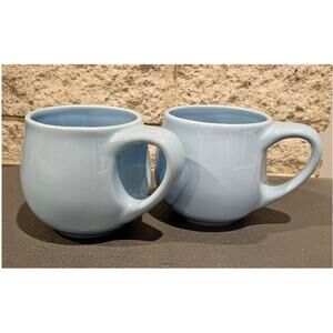 Starbucks Mugs Light Blue Pot Belly Barrel 16 oz Coffee Tea Mug (2)- 2005
